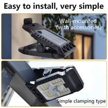 Ultra-Bright Solar Powered Outdoor Clip Light, Rechargeable, With Motion Sensor, Adjustable Brightness And Angle, 3 Styles And 3 Lighting Modes, Durable Plastic Lampshade, Stylish Garden Light, Suitable For Paths, Yards, Sidewalks, Patios And Lawns - Multicolor - View 4