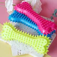 3pcs/1pc (Suitable For Small Dogs) Dog Chew Toy, Bone Shaped Dog Chew Toy, Clean Teeth, Rubber Toothbrush Stick Chew Toy, Used For Training And Entertainment (Suitable For Small Dogs, Not Suitable For Large Dogs) - Multicolor - View 3