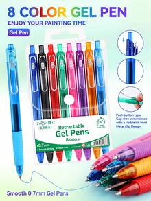 Classical Color Gel Pen Zhiji Classical 8pcs/6pcs/4pcs Gel Pen,0.5mm/0.7mm Student Key Marking Gel, Manual Accounting, Hand Drawing, Neutral Pen For Back School Gel Pen Sets - Sets - View 2