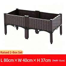 Elevated Garden Planter Box With Legs, Traditional Black Woven Plastic Container, Suitable For Outdoor Gardening, Can Grow Flowers, Vegetables And Herbs, Sturdy And Lightweight Elevated Garden Planting Tray, Multi-Functional Design - Multicolor - View 14
