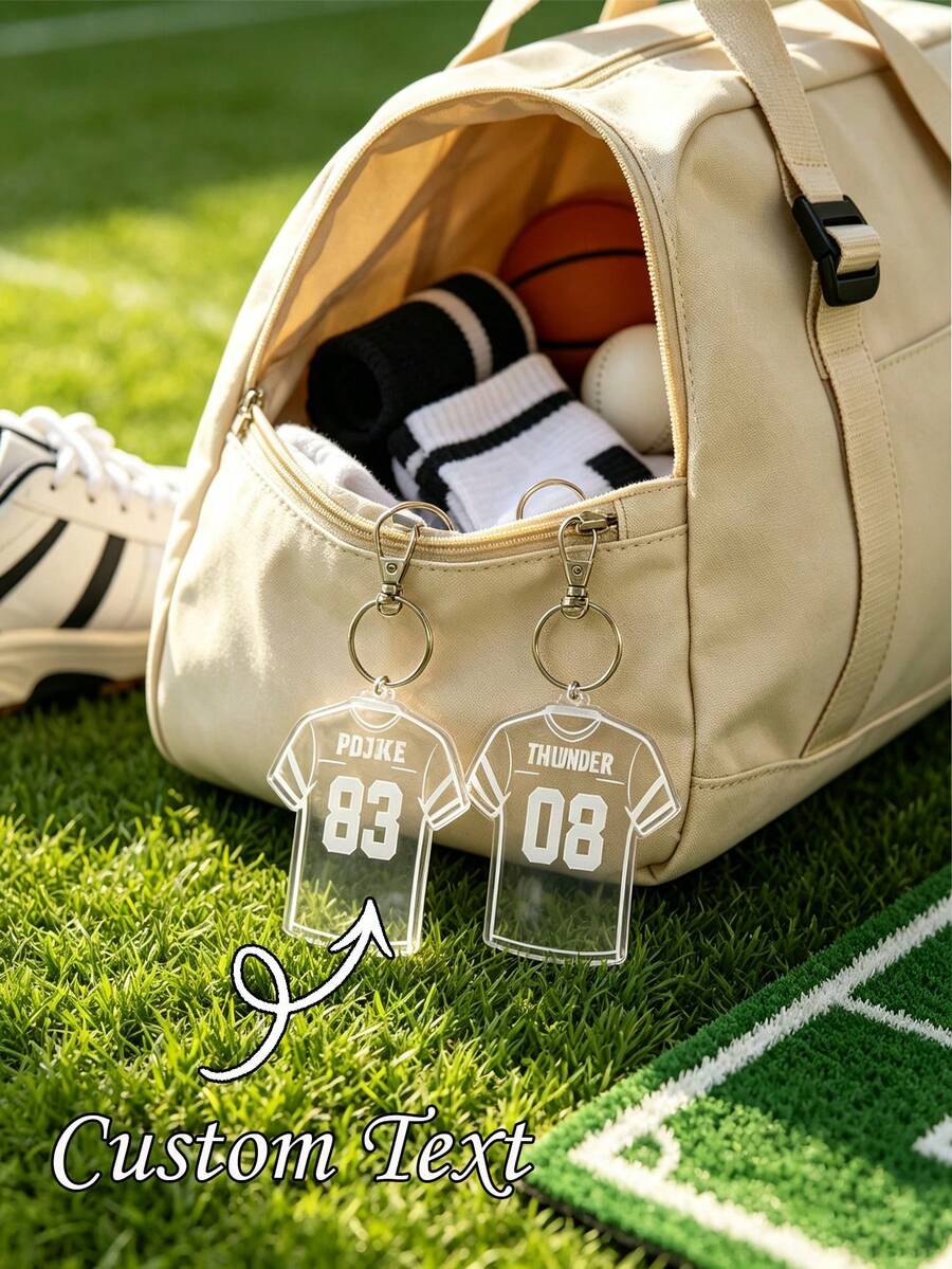 Custom Acrylic Football Team Keychain, Jersey Keychain, Football Luggage Tag, Football Label, Lightweight Birthday Gift - Multicolor - View 1