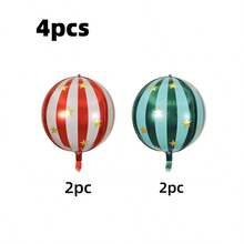 2pcs 22 Inch 4D Striped Star & 3D Round Foil Balloons, Birthday Party Decorations, Suitable For 1st Birthday Party Scene Decor - Star and Stripe Balloons - View 12