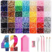15/24/28/30/32/40/42 Colors Resin Jelly Rhinestone Set, Flat Back Glitter Rhinestones With Tweezers And Dotting Pen, Suitable For DIY Handmade Gift Boxes, Crafts, Diamond Painting And Other Handmade Decorations, Perfect Birthday And Back To School Season Gift - Multicolor - View 14