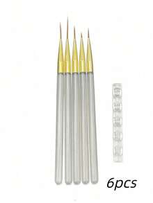 15/6/3/1pc Professional Nail Art Tool Set And Eyeliner Brush Set, Fine Bristle Brushes Suitable For Gel Nail Painting - Multicolor - View 8