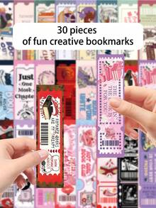 30pcs Book Club Bookmarks Creative Bookmarks Suitable For Library Card Marking Cards Reading Books Book Decoration Message Cards Paper Multifunctional Reading Cards For Back To School Student Supplies Birthday Holiday Gifts Party Favors - 30pcs - View 6