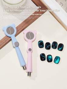 BAOSHIMAN Boshiman Magnetic Nail Art Tool For Beginners, 7-In-1 Cat Ear Magnet With Multiple Suction Methods, Cat Eye Nail Art Magic Tool - Multicolor - View 3