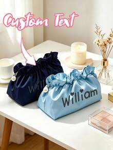 Customized Makeup Bag Cloud Bag Personalized Bridesmaid Makeup Bag Striped Makeup Bag Large Capacity Makeup Bag Bridesmaid Bride Gift - Multicolor - View 5