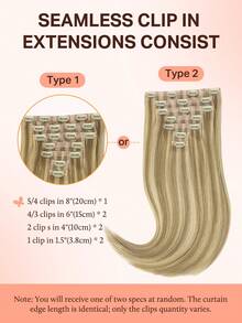 DOORES 14-24 Inch Seamless Clip-In Hair Extensions, 130g-160g 7pcs Real Human Hair Invisible PU Skin Weft, Light Blonde Highlights, Natural Remy Straight Hair, Easy To Wear & Style - S16/22A - View 4