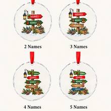 Custom Christmas Signpost Ornament, Personalized 2-5 Names Christmas Tree Hanging Decor, Festive North Pole Holiday Style, Customized Family Keepsake, Customizable Name Ornament, Christmas Home Decor, Christmas Gift 2026, Christmas Decorations - Multicolor - View 3