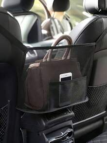 Extra Large Car Storage Bag Backseat Organizer Net For Tidying Up Backseat Items Multi-Compartment Car Storage Bag For Store Phones Documents Snacks Chargers Space-Saving For All Vehicles Men And Women Car Accessories Travel Essentials - Multicolor - View 6