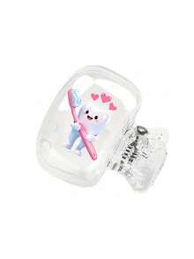 Cute Tooth-Shaped Pattern Toothbrush Holder&Clip Set–Adhesive Wall-Mounted Storage Rack For Bathroom,Toilet,Washroom–Space-Saving,Leak-Proof,Easy To Clean–For Home,Dorm,Office–Gift For Students,Families–For Back-To-School,Housewarming,Birthday - Multicolor - View 12