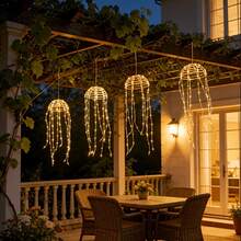 Festive Birdcage Icicle Hanging Lights, Multi‑Color LED Twinkle Light, Weather‑Resistant For Xmas, Wedding, Garden Patio Wall Decor - Rattan Ball - View 2