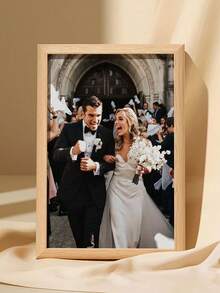 1pc Custom Photo With Frame, Personalized Picture Frame For Family & Couples, Personalized Items, Couple Things, Room Decor, Home Decor, Wall Decor, Living Room Deccor, Kitchen Decor, Custom Family Photo Gift For Wedding, Anniversary & Housewarming - Style 1 - View 4