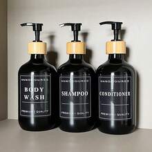 3pcs Soap Dispenser Set 500ml, Empty Press Pump Refillable Shampoo Conditioner Body Wash Dispenser Bottles For Household Hotel Bathroom Decoration - Long Neck Shiny - View 7