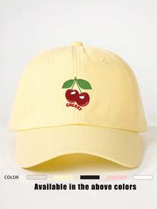 1件印花 CHERRY 櫻桃棒球帽，戶外可調節防曬休閒帽，適合春夏/秋季旅行、海灘度假，Y2K 風格青年帽 - 棒球帽 - 查看 24
