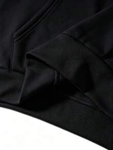 Car-Themed Hoodie, Racing Car Print, Casual Cartoon Style, Oversized Men's Pullover, Long-Sleeve Autumn/Winter Clothing. - Black - View 4