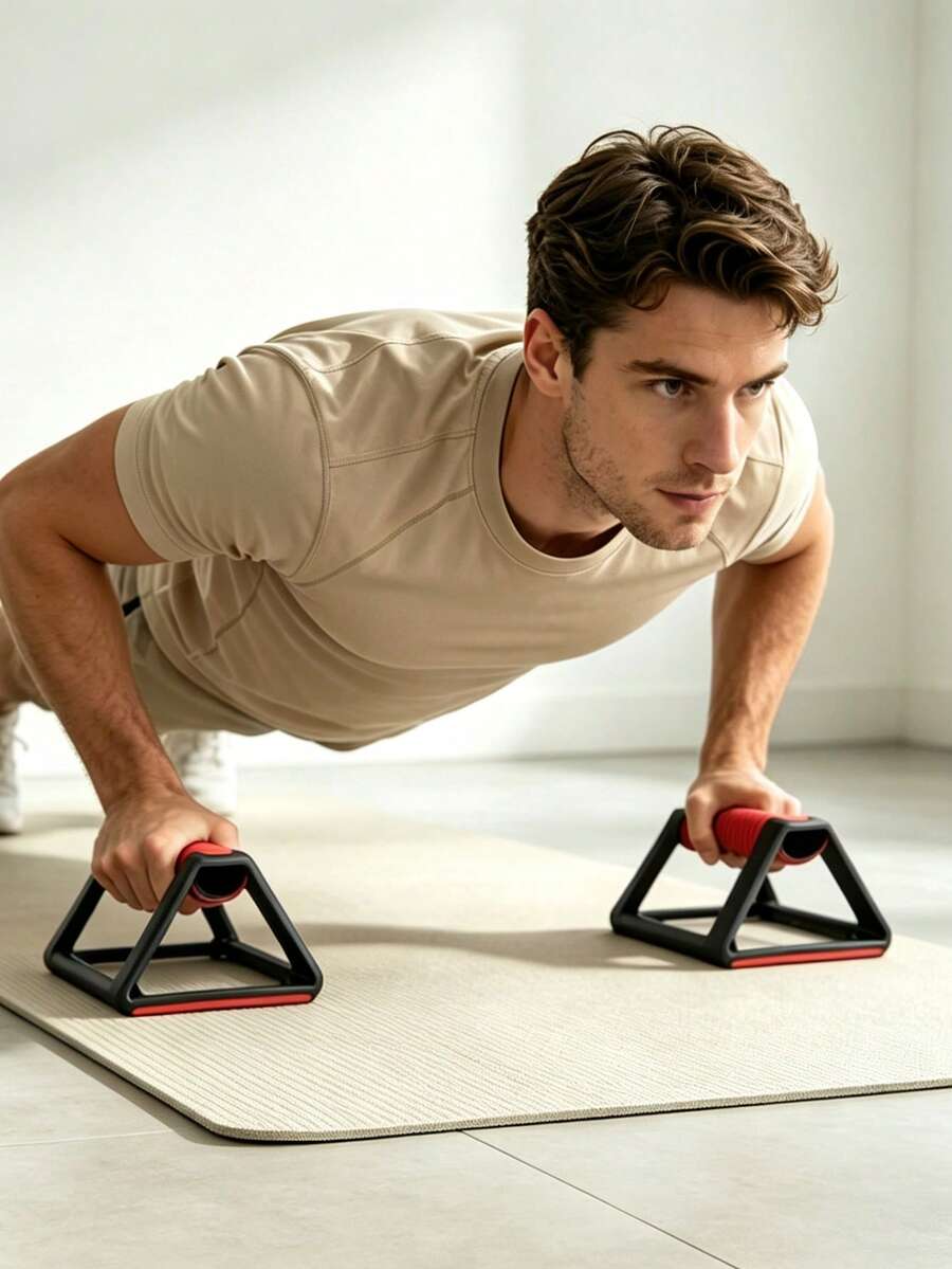 H-Shaped Push-Up Stand, Non-Slip Handstand Push-Up Rack, Home Gym Workout, Portable Upper Body Strength Training Equipment, Full Body Exercise - Multicolor - View 1
