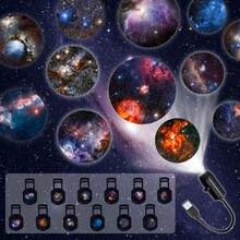 Starry Sky Galaxy Projection Light, Multi-Galaxy Image Replacement, LED Projector, 360° Rotatable USB Night Light, Moon Earth Mercury Mars Saturn, Suitable As Gift, Room Decor, Photo Background, Wall Ceiling Decoration, 360° Rotatable Direction Decorative Light Applicable To Various Flat Walls, Floors, Bedroom Ceilings, White Wall Decoration Light, Christmas Gift Holiday Gift Perfect Essential Gift For 13 Holidays - Galaxy Colorful Atmosphere Projector Light - View 13