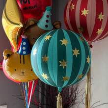 2pcs 22 Inch 4D Striped Star & 3D Round Foil Balloons, Birthday Party Decorations, Suitable For 1st Birthday Party Scene Decor - Star and Stripe Balloons - View 6
