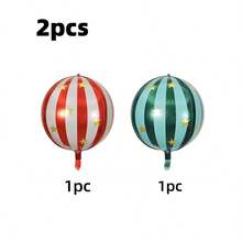 2pcs 22 Inch 4D Striped Star & 3D Round Foil Balloons, Birthday Party Decorations, Suitable For 1st Birthday Party Scene Decor - Star and Stripe Balloons - View 11
