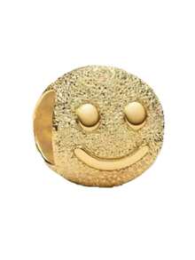 1pc Vintage Gold-Plated Large Hole Bead String, Smiling Face, Heart, Moon, Star, Elephant, Ladybug, Infinity Symbol, Bow Pendant, Suitable For Bracelet Handmade Craft, Jewelry Designed For Girls And Women - Gold - View 13