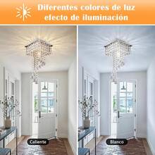 Lámparas De Techo De Cristal Modernas Con Tres Tonos De Luz, Diseño Colgante Metálico Con Bombilla Incluida, Elegantes Para Sala, Dormitorio, Estudio, Pasillo Y Otros Espacios. - Blanco - Ver 8