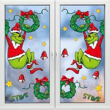 The Grinch 2pcs Large Christmas Window Decals The Cartoon PVC Static Cling Stickers Window Decoration Glass Stickers,Suitable For Neutral Style Room, Bedroom And Game Room Home Decor - Bear Height Chart - View 5