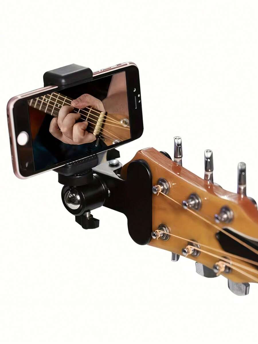Dudukan Ponsel Gitar Portabel, Klip Instrumen untuk Live Streaming dan Rekaman, Klip Gitar, Tas Ukulele, Stand Gitar, Gitar Listrik