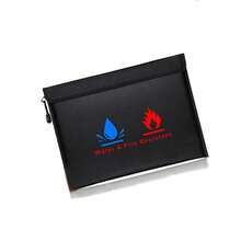 1pc Small Fireproof Storage Bag, Non-Irritating Document Organizer For Cash, Important Papers, Valuables, Passports, Currency, Keys, Travel Essentials And Home Security - Silver - View 10