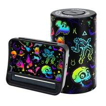 2 buah/Set. Kotak Penyimpanan Rokok + Kaleng Penyimpanan Silinder. Kotak Penggulung Rokok Buatan Tangan 70mm, Tidak Membutuhkan Listrik. Motif Tema Halloween, Aksesori Fashion. Praktis untuk Dibawa Bepergian. Hadiah Liburan. Hadiah Halloween. - Dua warna - View 10