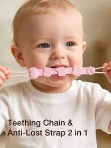 1/2pcs Baby Cat Anti-Loss Lanyard, Suitable For Baby Bottles, Pacifiers, Teethers, Toys, Silicone Anti-Drop Chain With Clip, Portable Cute Cat Silicone Clip Anti-Drop Chain - Multicolor - View 8