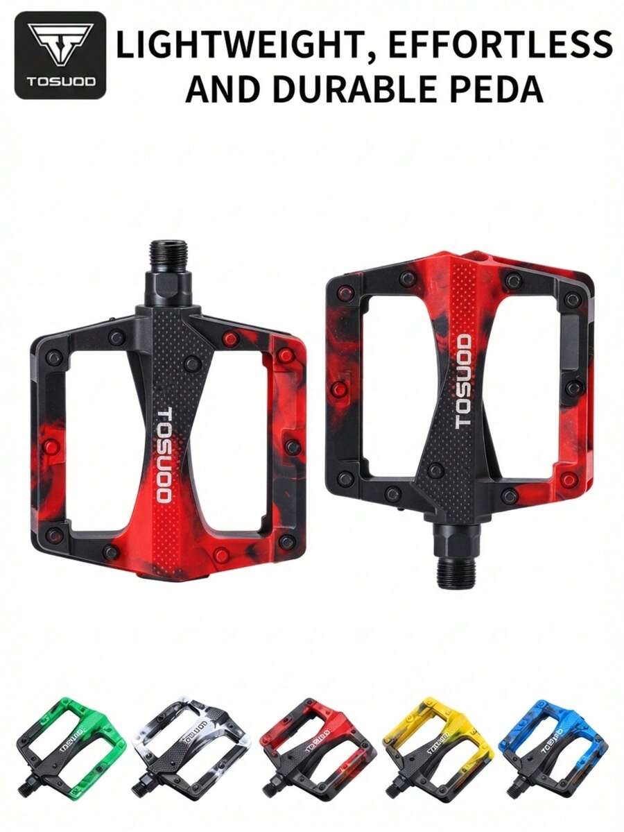 TOSUOD Mountain Bike Ball Bearing Pedals Plastic Double Steel Ball Camouflage Ball Bearing Pedals Commuter Bike Plastic Pedals - Multicolor - View 1