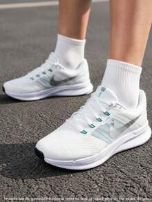 Women's Running Shoes W NIKE RUN SWIFT 3 Daily Training Mesh Casual Sports Running Shoes DR2698-112 - Peak White/Metallic Silver/Light Green/Black/Peacock Green - View 1