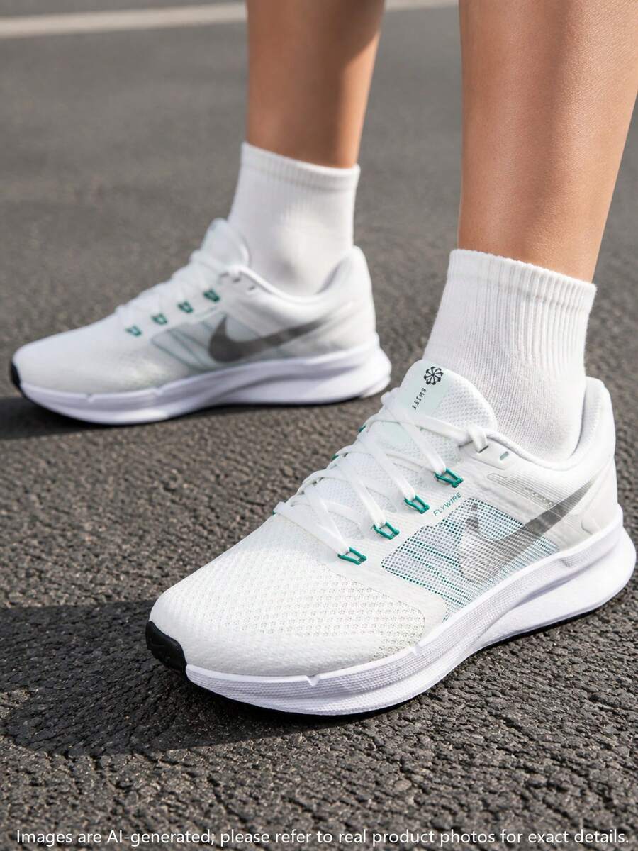 Women's Running Shoes W NIKE RUN SWIFT 3 Daily Training Mesh Casual Sports Running Shoes DR2698-112 - Peak White/Metallic Silver/Light Green/Black/Peacock Green - View 1