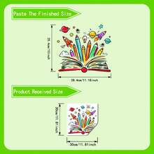 1pc 2D Book-Style Colored Pencil Space Wall Sticker, Rocket Astronaut Planet Pattern Self-Adhesive Decorative Decal - Multicolor - View 4