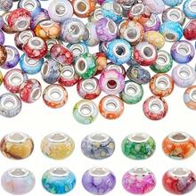 28/58/108 Random Color Acrylic Painted Beads, Large Holes, DIY Jewelry Making Material, Beading Accessories, Can Be Used To Make Bracelets And Necklaces. - Assorted Colors - View 3