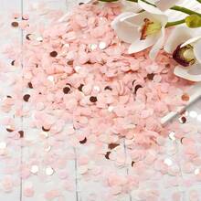 50g Round Colorful Sequin Confetti, Highly Attractive, Light Pink Tissue Paper Confetti, Compact And Portable, Suitable For Wedding, Proposal, Engagement, Table Scattering, Birthday, Party, Balloon Filling, Table Decoration, Party Decoration - Multicolor - View 12
