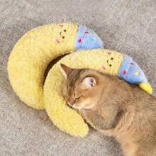 Pet Pillow Doll, Cat Plush Doll, Dog Moon Pillow, Large Dog Pillow, Soft Animal Shaped Pet Cushion, Removable And Washable Pillowcase, Comfortable Cat And Dog Sleep Pillow, Comfortable Pet Bed Accessory - Multicolor - View 10