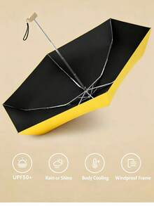 1pc Ultra Mini Folding Umbrella | Lightweight Folding Umbrella | 6-Rib Thickened Sun Protection Folding Umbrella | 200g Lightweight Design | Manual Style With Multiple Colors Available | Exclusive For Student Backpack Side Pocket | Fashionable Minimalist High-Quality Windproof UV Protection Small Umbrella, Convenient For Travel Sun Protection High-Quality Folding Umbrella, Windproof Sun Protection UV Protection Emergency Small Umbrella, Durable Wear-Resistant Women's Protection Umbrella, Fashionable Minimalist Personalized Umbrella - A - View 4
