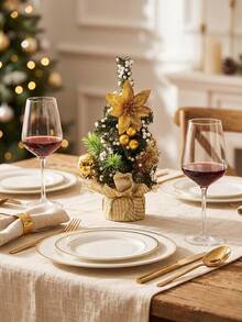 1 Set Of Mini Christmas Trees, Perfect For Home And Desktop Decorations. Adorned With Berries, Snowflakes, And Greenery. Suitable For Christmas Decorations, Table Decorations, Home Decor, And Room Decor. - Multicolor - View 5