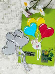 Heart-Shaped Balloon Metal Scrapbook Embossing Die Cutting DIY Photo Album Greeting Card Punching Mold Birthday - C-Silver - View 9