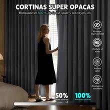 AMOROSA Blackout Curtains & Shades - Light Grey - View 3