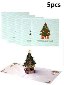 3D Pop‑Up Christmas Greeting Card, Festive Holiday Handmade Card, Xmas Decoration Gift Card For Family Friends Party Gifting - 3D Greeting Card - View 13