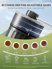 Brutelle Portable Manual Coffee Grinder, Quick Grinding, Adjustable Grind Size, Suitable For Cafes, Coffee Corners And Home - Hand Crank - View 5