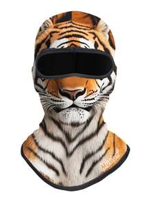 1-3pcs Realistic Animal Print Balaclava Face Mask, Tiger Leopard Lion Leopard Pattern Full Head Cover, 3D Animal Graphic Full Face Mask, Creative Beast Design Balaclava, Breathable Helmet Liner, Suitable For Motorcycle Riding And Outdoor Sports - Multicolor - View 6