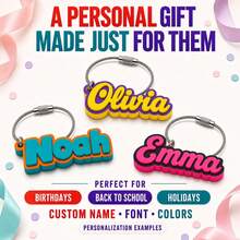 Personalized Backpack Name Tag For Kids, Custom 3D Keychain, Optional NFC, +25 Font Styles - 1 - View 7