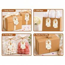 48pcs Fall In Love Party Autumn Thanksgiving Gift Tags, Watercolor Maple Leaf Theme, Neutral Gift Packaging Tags, Gift Wrapping Tags - Multicolor - View 6