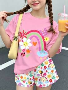 Tween Girls Extended Size T-Shirts - Pink - View 1