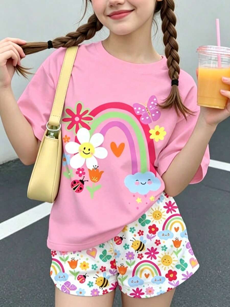 Tween Girls Extended Size T-Shirts - Pink - View 1