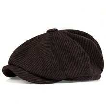 1pc Men's Herringbone Newsboy Cap, Outdoor Casual Hat Suitable For Spring And Autumn Travel, Beach Party - Multicolor - View 12